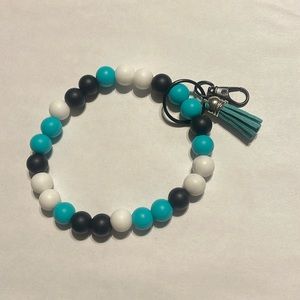 Wristlet Keychain Artisian Silicone Beaded Handcrafted